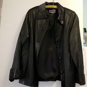 Black leather jacket